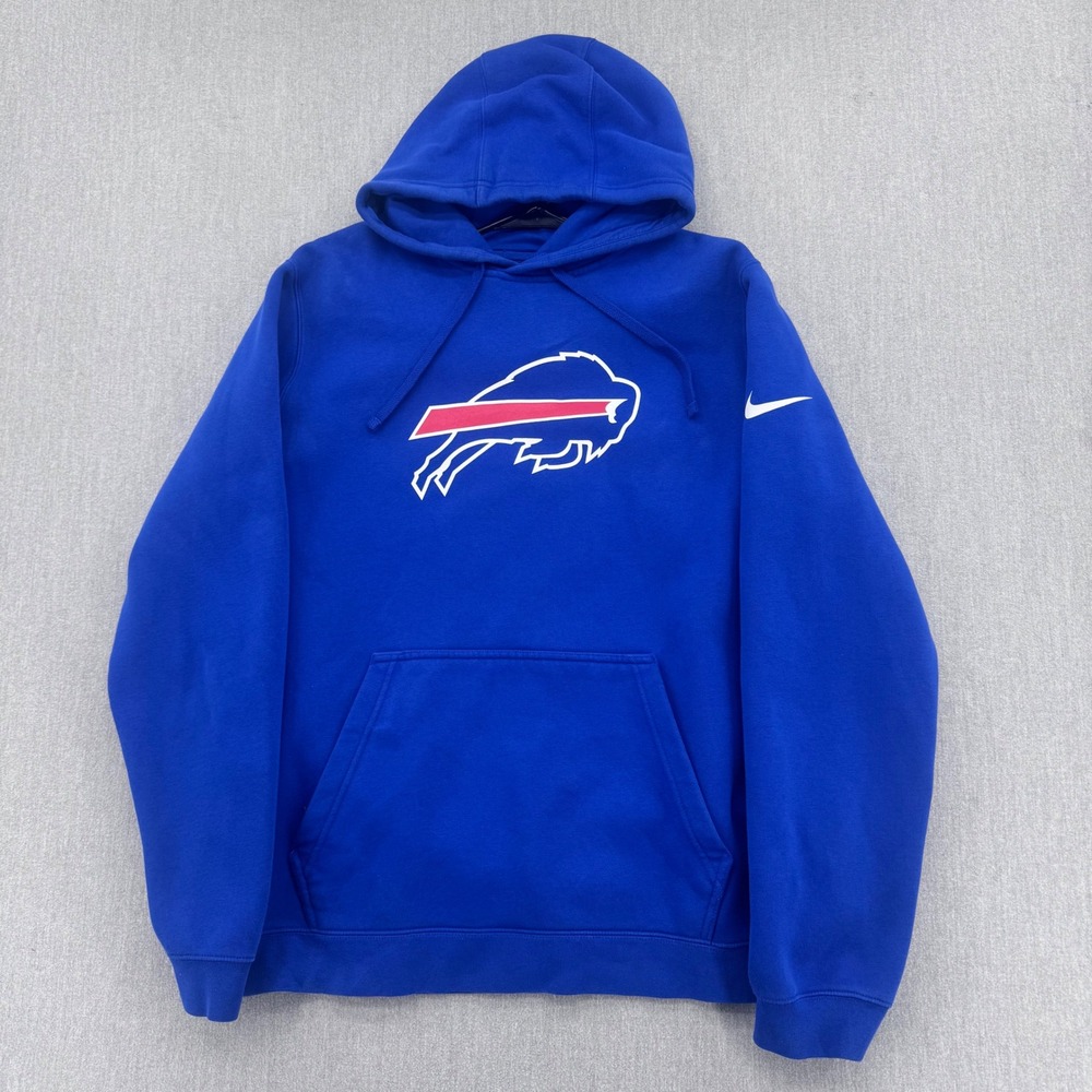 Buffalo Bills Nike Hoodie Men's Large Blue NFL Pullover Fleece Logo Swoosh